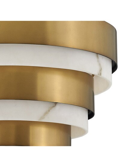 Echelon 3 Light Medium Semi-Flush Mount in Heritage Brass