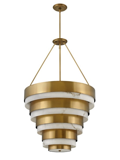 Echelon 8 Light Medium Multi Tier Chandelier in Heritage Brass