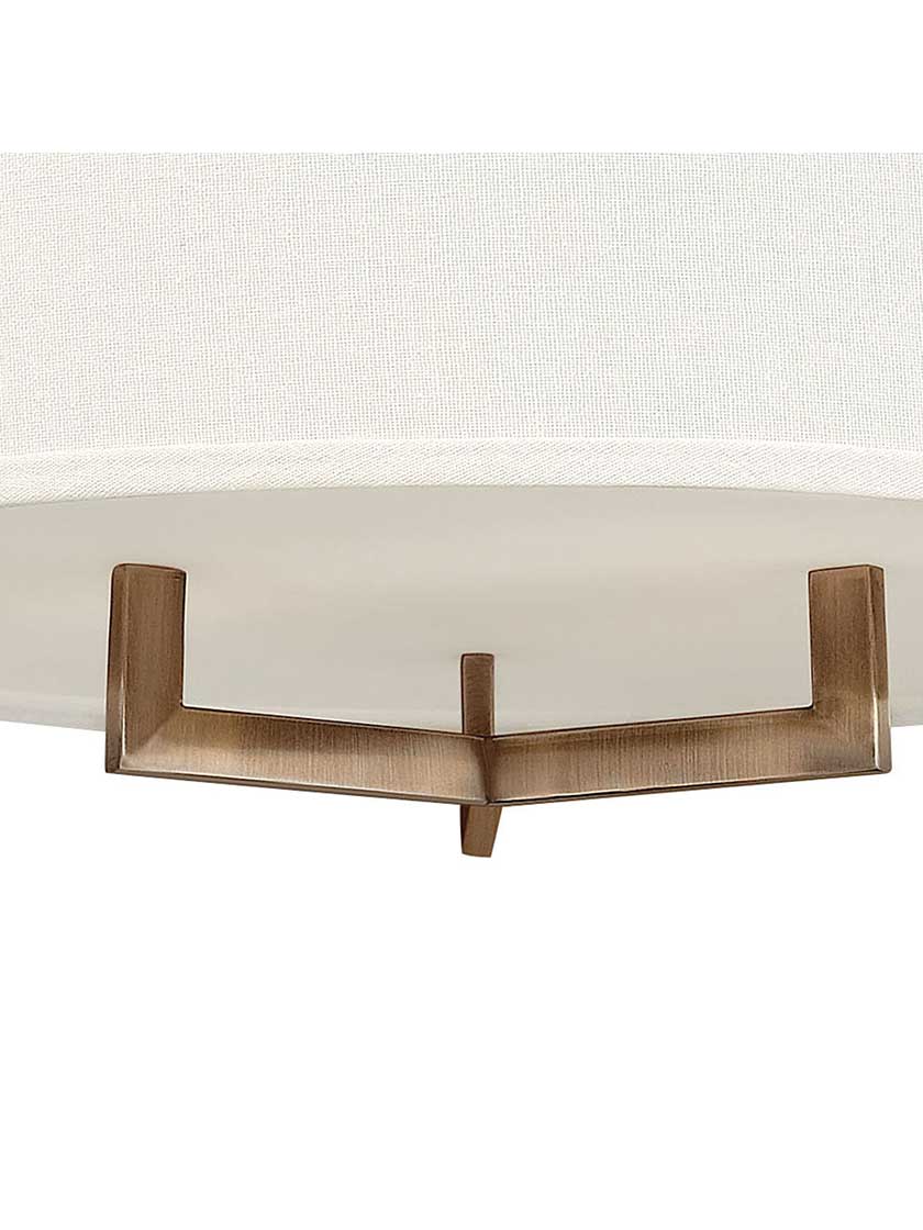Alternate View 2 of Hampton Small Close Ceiling Light With Linen Drum Shade.