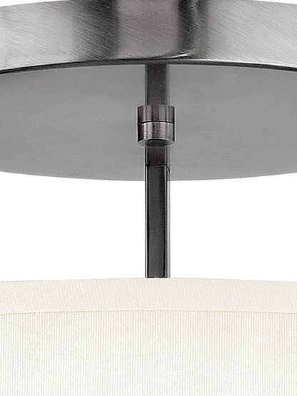 Hampton Small Close Ceiling Light With Linen Drum Shade