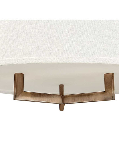 Alternate View 4 of Hampton Large Close Ceiling Light With Linen Drum Shade.