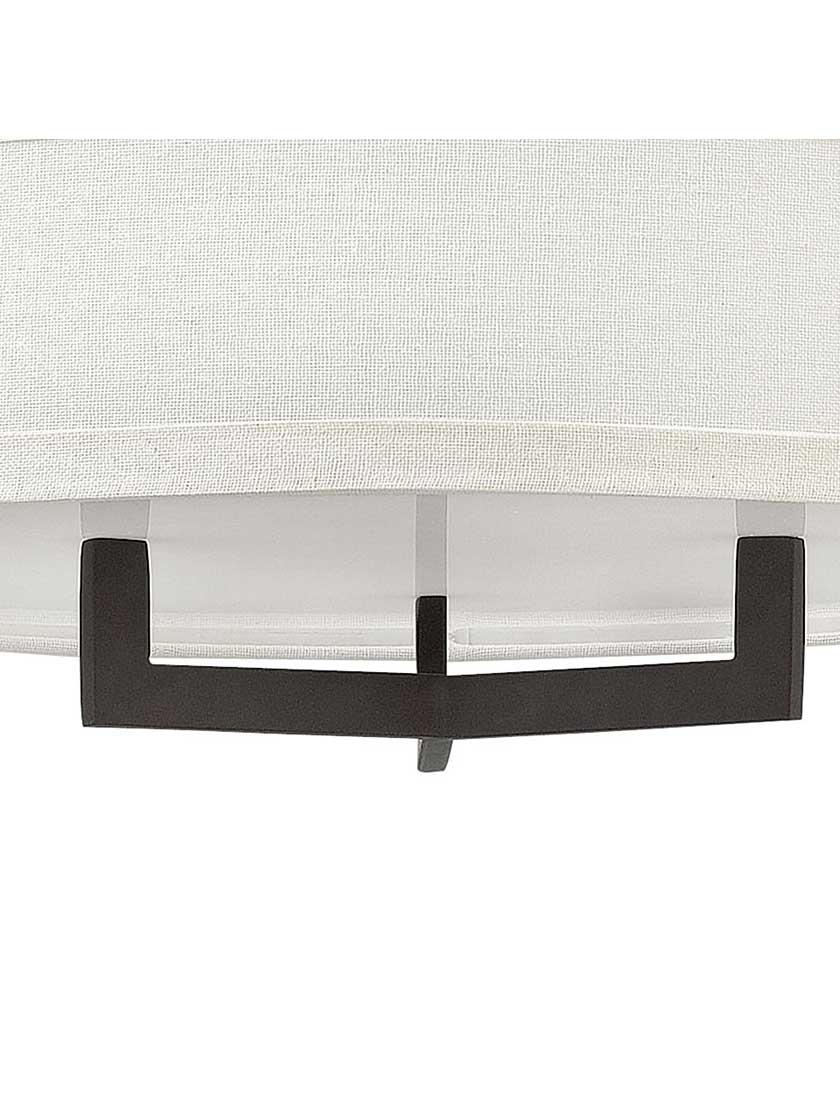 Hampton Large Close Ceiling Light With Linen Drum Shade