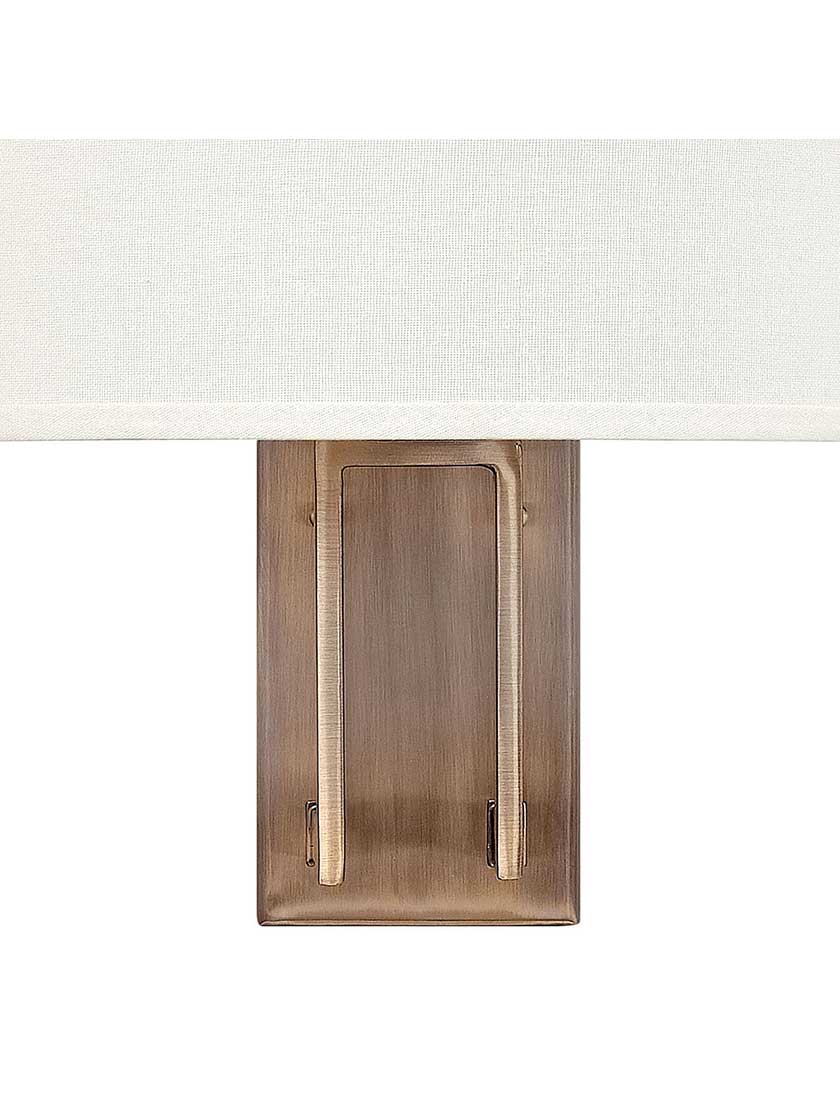 Alternate View 2 of Hampton Double Sconce With Linen Drum Shade.