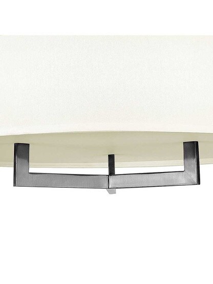 Alternate View of Hampton Medium Chandelier With Linen Drum Shade.