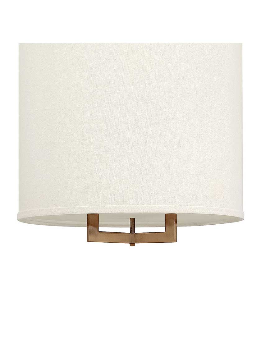 Alternate View of Hampton Hall Pendant With Linen Drum Shade.
