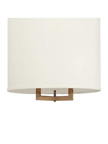 Alternate View of Hampton Hall Pendant With Linen Drum Shade.