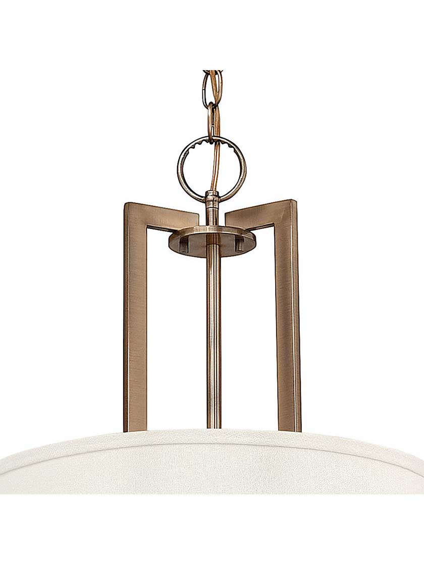 Alternate View 2 of Hampton Hall Pendant With Linen Drum Shade.