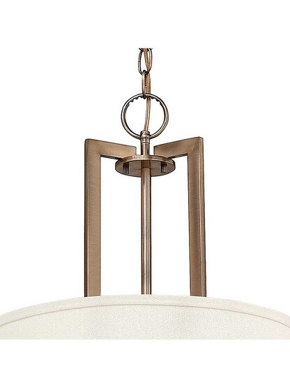 Alternate View 2 of Hampton Hall Pendant With Linen Drum Shade.