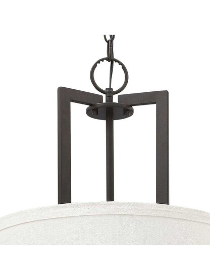 Alternate View 4 of Hampton Hall Pendant With Linen Drum Shade.