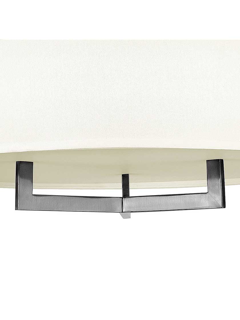 Alternate View of Hampton Large Chandelier With Linen Drum Shade.