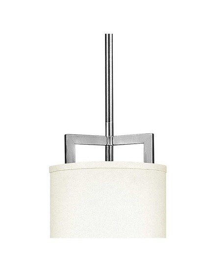 Alternate View of Hampton Single Pendant With Linen Drum Shade.