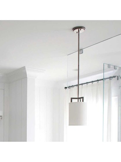 Alternate View 2 of Hampton Single Pendant With Linen Drum Shade.