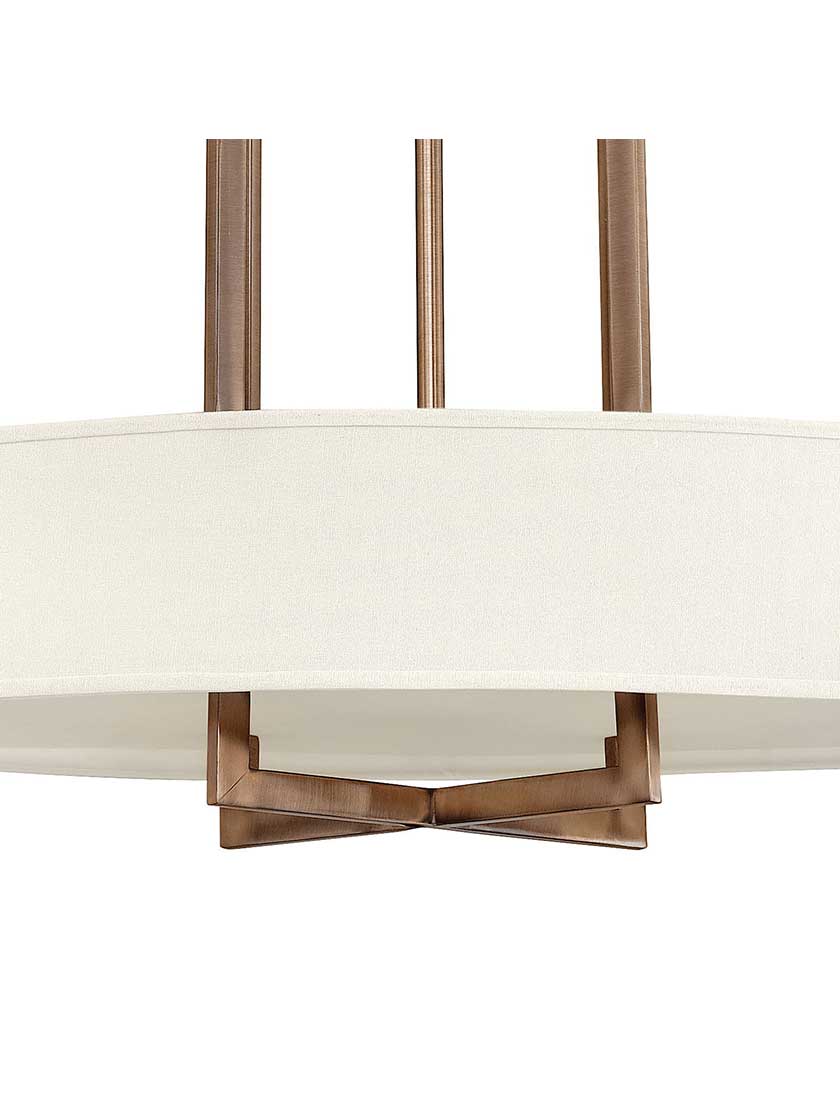 Alternate View 2 of Hampton Extra Large Chandelier With Oval Linen Drum Shade.