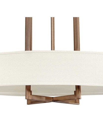 Alternate View 2 of Hampton Extra Large Chandelier With Oval Linen Drum Shade.