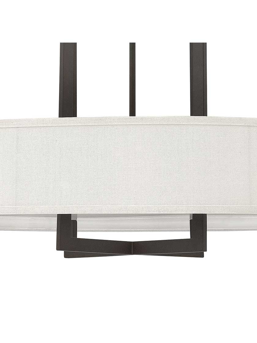 Alternate View 3 of Hampton Extra Large Chandelier With Oval Linen Drum Shade.