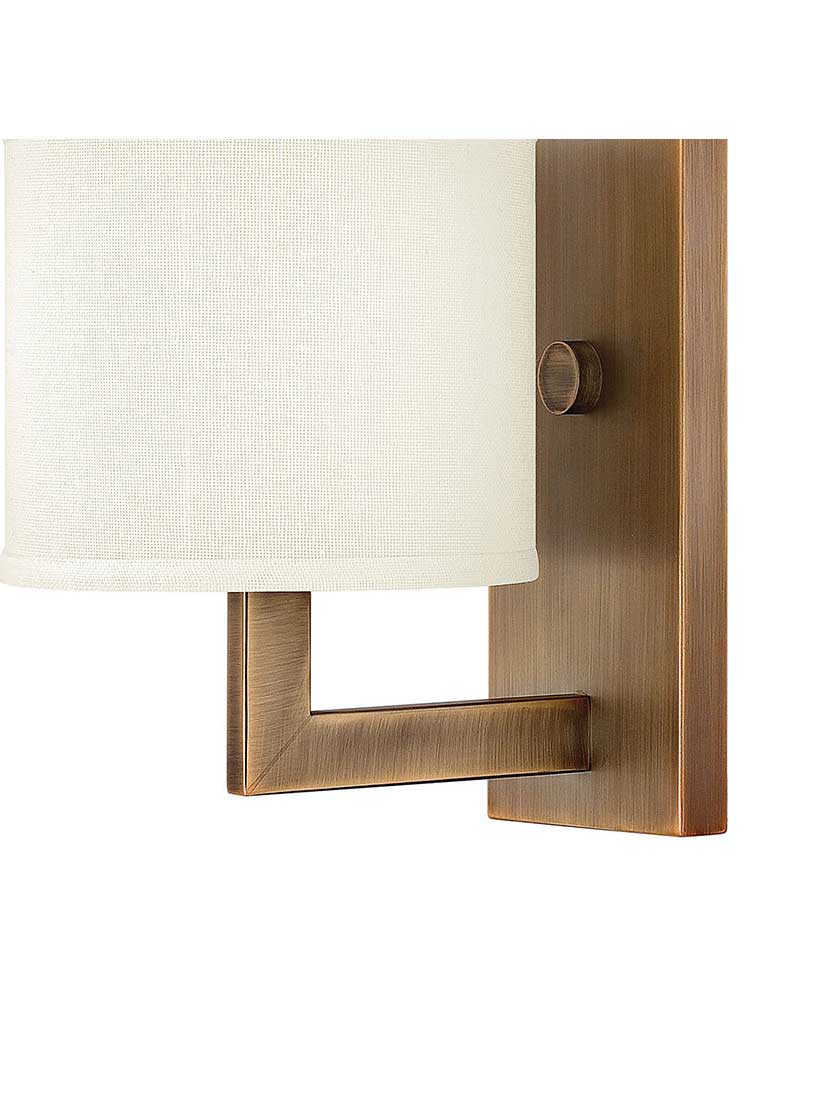 Alternate View 2 of Hampton Single Wall Sconce With Linen Drum Shade.