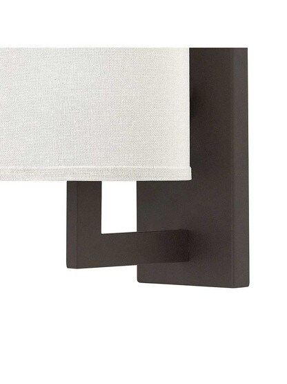 Alternate View 3 of Hampton Single Wall Sconce With Linen Drum Shade.