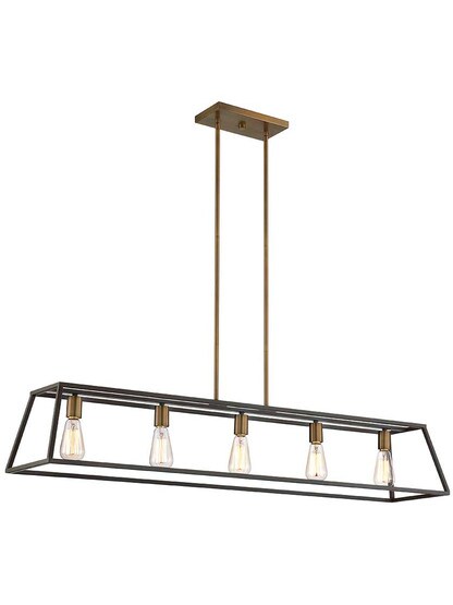 Fulton 5-Light Kitchen Island Pendant in Bronze.