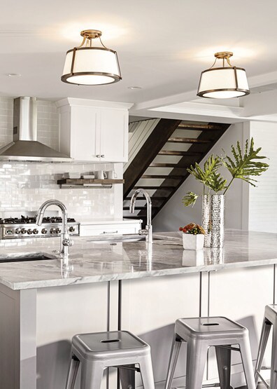 Alternate View of Charlotte 16 inch Semi Flush-Mount Ceiling Light.