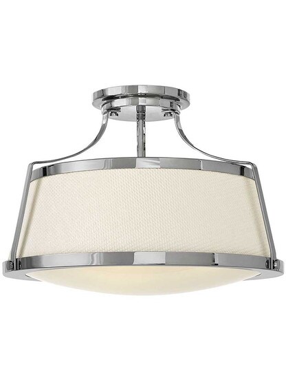 Charlotte 20 inch Semi Flush-Mount Ceiling Light in Chrome.