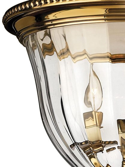 Cambridge Flush Ceiling Light With Ribbed Glass Shade