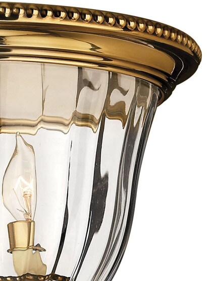 Cambridge Flush Ceiling Light With Ribbed Glass Shade