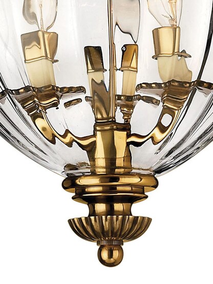 Cambridge Flush Ceiling Light With Ribbed Glass Shade