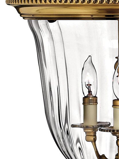 Cambridge Large 3 Light Pendant With Ribbed Glass Shade