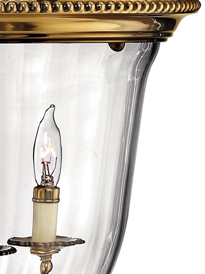 Cambridge Large 3 Light Pendant With Ribbed Glass Shade