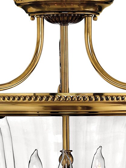 Cambridge Large 3 Light Pendant With Ribbed Glass Shade