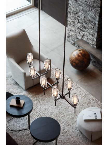 Ana 8 Light Linear Kitchen Island Chandelier