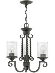 Casa 3-Light Chandelier With Seedy Glass