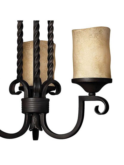 Alternate View of Casa 3 Light Chandelier in Olde Black.