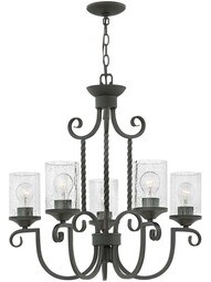 Casa 5-Light Chandelier With Seedy Glass