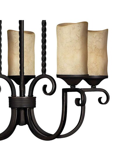 Alternate View of Casa 5 Light Chandelier in Olde Black.