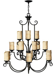 Casa 15-Light Chandelier With Antique Scavo Glass