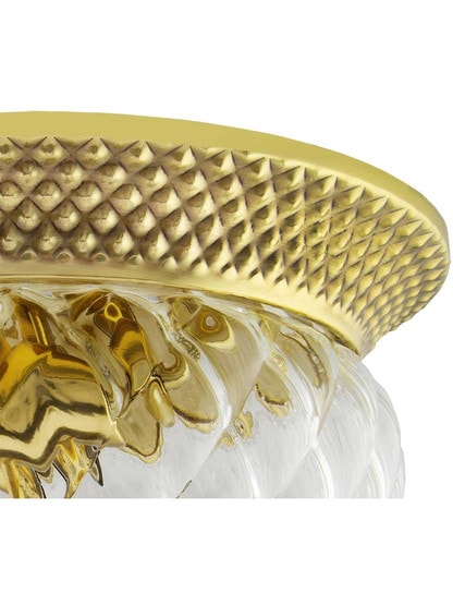 Alternate View of Pineapple Flush Mounted Ceiling Light With Clear Optic Glass