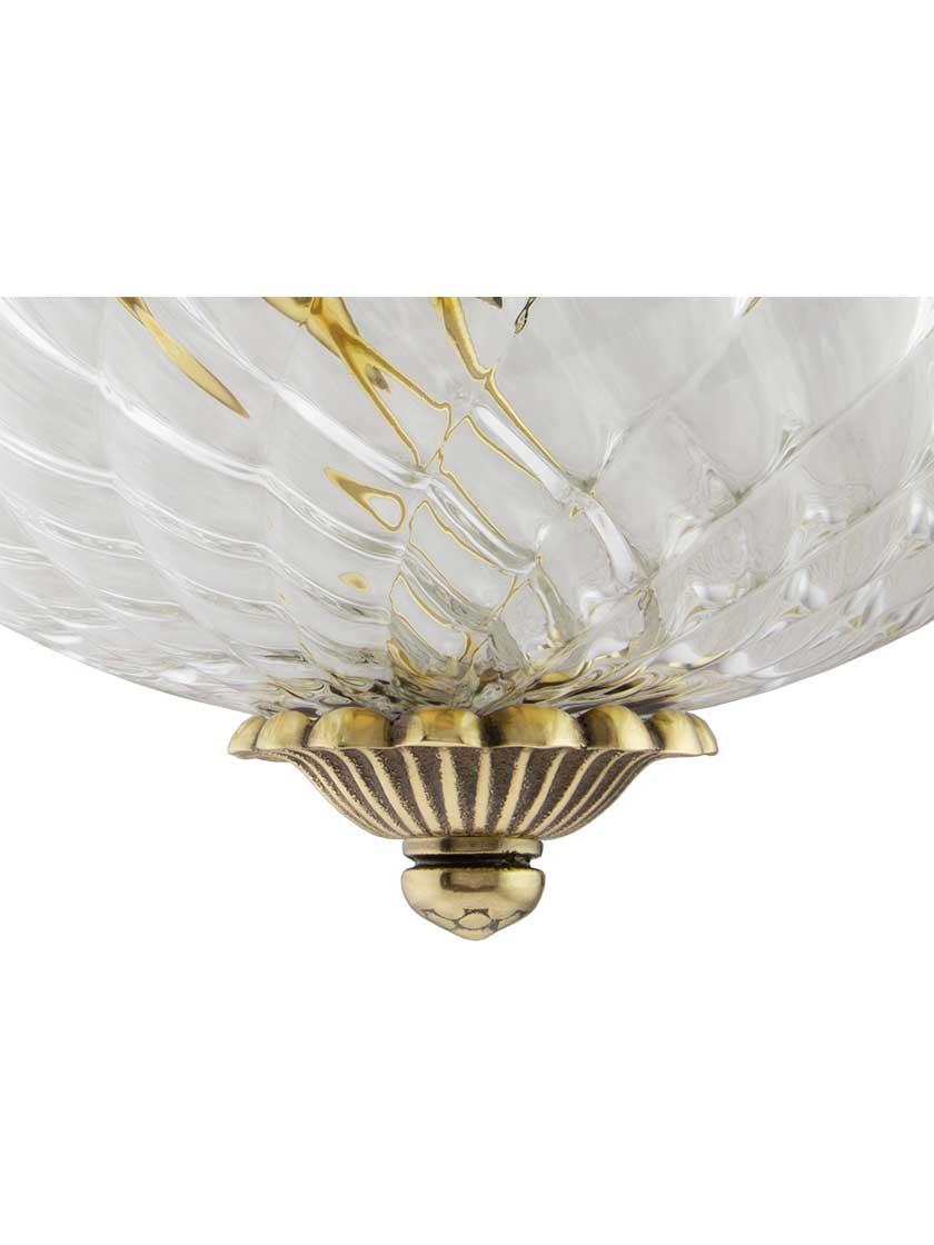 Alternate View 2 of Pineapple Flush Mounted Ceiling Light With Clear Optic Glass