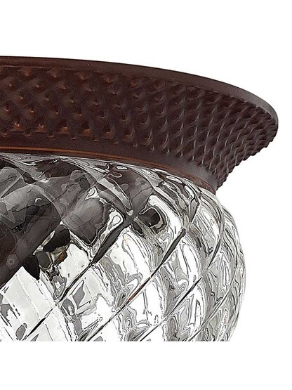 Alternate View 3 of Pineapple Flush Mounted Ceiling Light With Clear Optic Glass