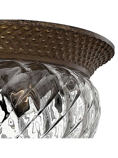 Alternate View 6 of Pineapple Flush Mounted Ceiling Light With Clear Optic Glass