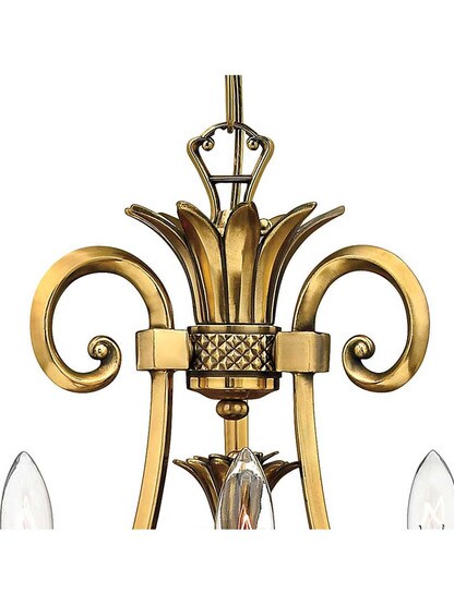 Alternate View of Pineapple Mini Chandelier With 3 Candle Lights.