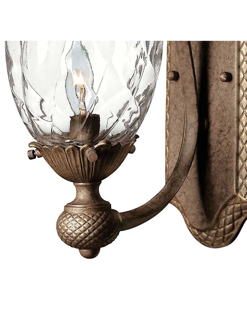 Pineapple Wall Sconce With Clear Optic Glass