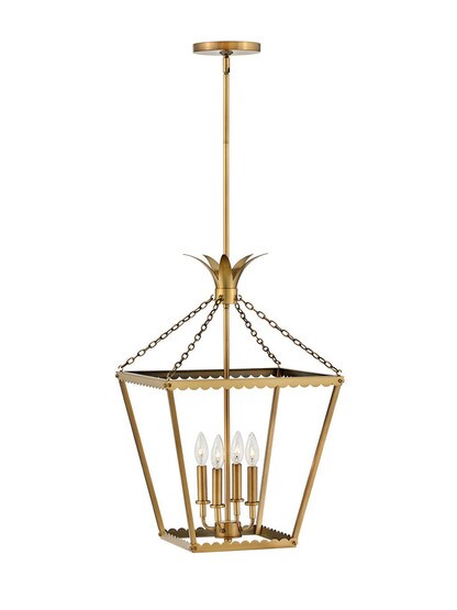 Palma 4 Light Medium Pendant in Heritage Brass