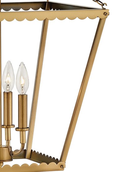 Palma 4 Light Medium Pendant in Heritage Brass