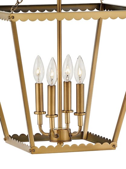 Palma 4 Light Medium Pendant in Heritage Brass