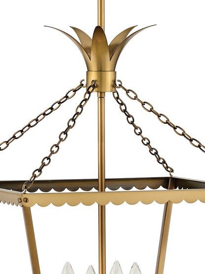 Palma 4 Light Medium Pendant in Heritage Brass
