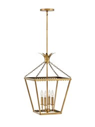 Palma 4 Light Medium Pendant in Heritage Brass