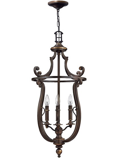 Plymouth 4 Light Hall Pendant In Olde Bronze.