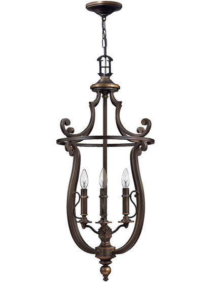 Plymouth 4 Light Hall Pendant In Olde Bronze.