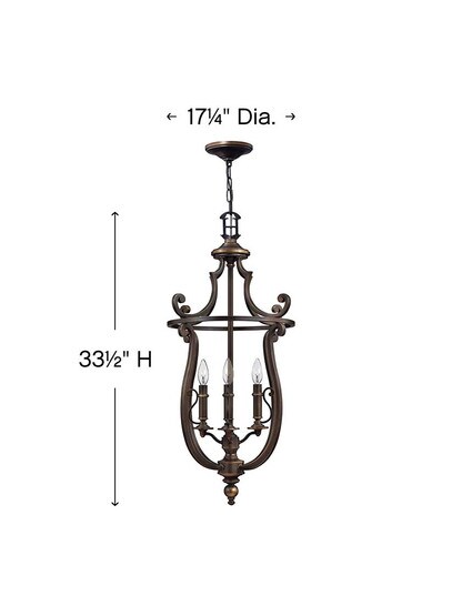 Alternate View 2 of Plymouth 4 Light Hall Pendant In Olde Bronze.